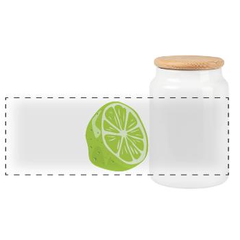 LIME ARE THE BEST - Panorama Keksdose mit Holzdeckel - Weiß - Vorne