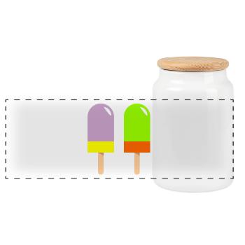 eis eiscreme restaurant ice cream sundae134 - Panorama Keksdose mit Holzdeckel - Weiß - Vorne