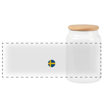 DON T NEED THERAPY WANT GO SWEDEN - Panoramic Cookie Jar with Wooden Lid - white - Front