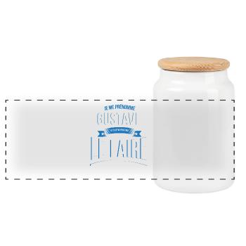 Gustave personne ne peut cadeau - Boîte à biscuits avec couvercle en bois - blanc - Devant