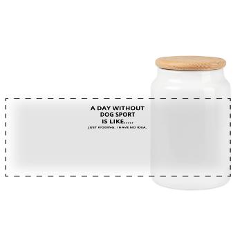 jour sans cadeau cadeau comme le sport de chien d'amour - Boîte à biscuits avec couvercle en bois - blanc - Devant