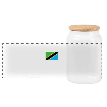 J'adore les racines d'amour de la maison de la maison TANZANIE - Boîte à biscuits avec couvercle en bois - blanc - Devant