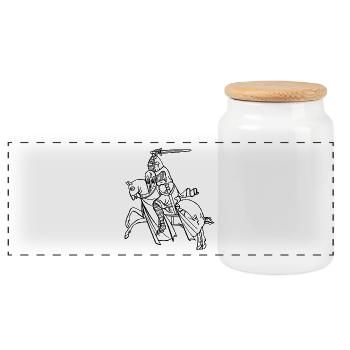 épée épée chevalier chevalier armor9 - Boîte à biscuits avec couvercle en bois - blanc - Devant