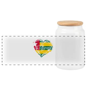 HOME ROOTS COUNTRY POISON LOVE Togo - Panoramic Cookie Jar with Wooden Lid - white - Front