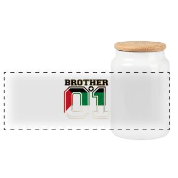 roi frère frère 01 partenaire palestine palestinien Ter - Boîte à biscuits avec couvercle en bois - blanc - Devant