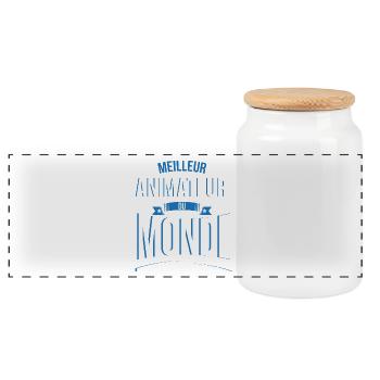 Meilleur Animateur du monde homme - Boîte à biscuits avec couvercle en bois - blanc - Devant