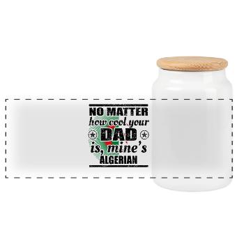 no matter dad cool father gift Algeria png - Panoramic Cookie Jar with Wooden Lid - white - Front
