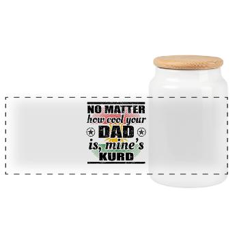 no matter dad cool father poison kurdistan kurde png - Panoramic Cookie Jar with Wooden Lid - white - Front