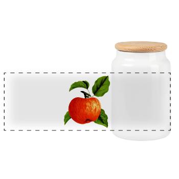 Apple Apfel Veggie Obst Fruits Tree Baum3 - Panorama Keksdose mit Holzdeckel - Weiß - Vorne