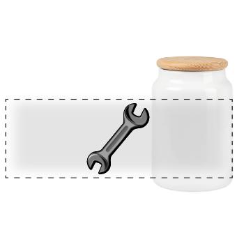 Tool key / Tool - Panoramic Cookie Jar with Wooden Lid - white - Front