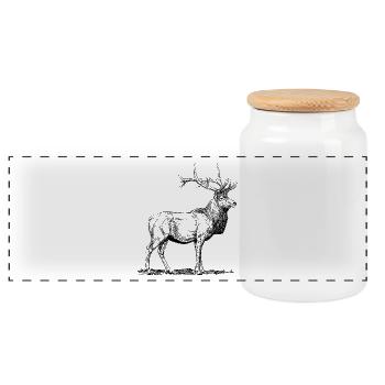 Cerf chevreuil chevreuil cadeau chasseur chasse Souvenir - Boîte à biscuits avec couvercle en bois - blanc - Devant