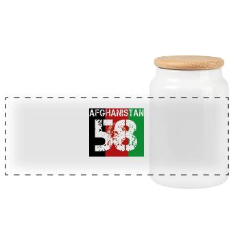 AFGHANISTAN Football club team party em wm 58 - Boîte à biscuits avec couvercle en bois - blanc - Devant