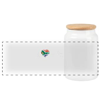 Love Home Roots Home Pride Country South Africa pn - Panoramic Cookie Jar with Wooden Lid - white - Front