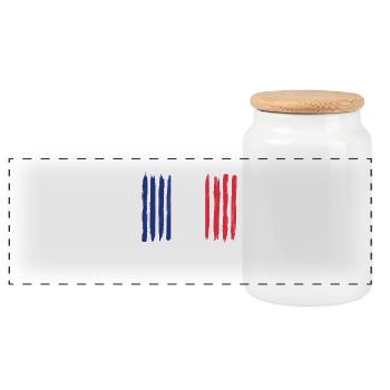 Roots home love proud France png - Panoramic Cookie Jar with Wooden Lid - white - Front