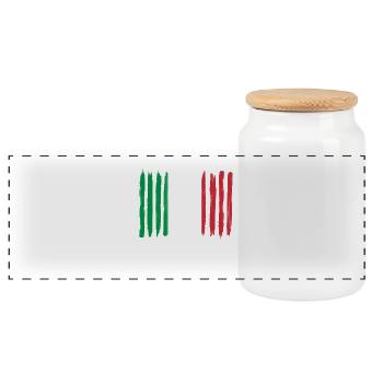 Roots maison home love fier Italie png - Boîte à biscuits avec couvercle en bois - blanc - Devant