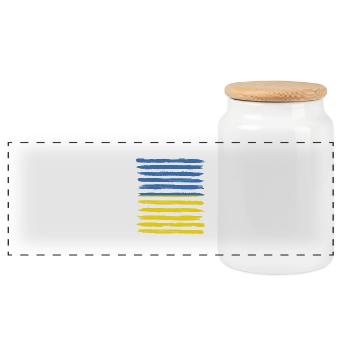 Gift Home Roots Pride Ukraine - Panoramic Cookie Jar with Wooden Lid - white - Front