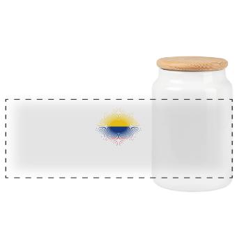 Heimatliebe heimat sonne schein flagge stolz Kolum - Panoramic Cookie Jar with Wooden Lid - white - Front