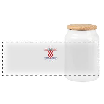Heimatliebe heimat sonne schein flagge stolz Croat - Panoramic Cookie Jar with Wooden Lid - white - Front