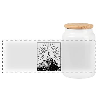 RANDONNÉE randonnée montagne cadeau - Boîte à biscuits avec couvercle en bois - blanc - Devant