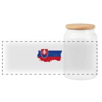 Roots roots flag homeland country Slovakia png - Panoramic Cookie Jar with Wooden Lid - white - Front