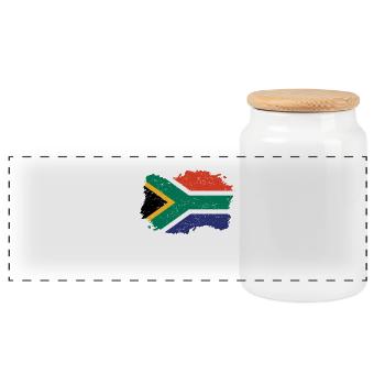 Roots roots flag homeland country south africa png - Panoramic Cookie Jar with Wooden Lid - white - Front