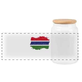 Roots roots flag homeland country Gambia png - Panoramic Cookie Jar with Wooden Lid - white - Front