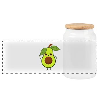 avocat doux - Boîte à biscuits avec couvercle en bois - blanc - Devant