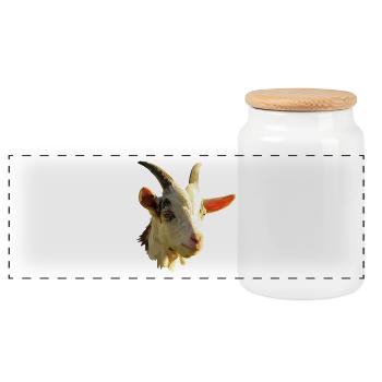 Goats T-shirts Gift - Panoramic Cookie Jar with Wooden Lid - white - Front