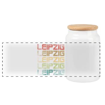 Leipzig - Used Look - Boîte à biscuits avec couvercle en bois - blanc - Devant