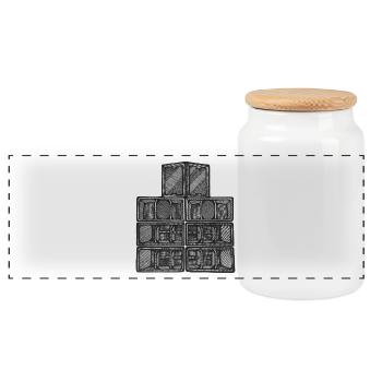 XentriK Soundsystem - Panoramic Cookie Jar with Wooden Lid - white - Front