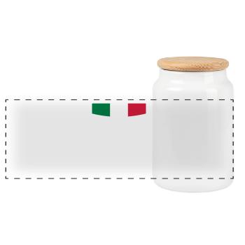Italia Italy Italy flag coat of arms gift idea - Panoramic Cookie Jar with Wooden Lid - white - Front