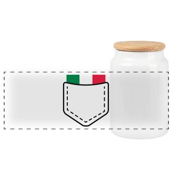 Italia Italy Italy country flag gift idea - Panoramic Cookie Jar with Wooden Lid - white - Front