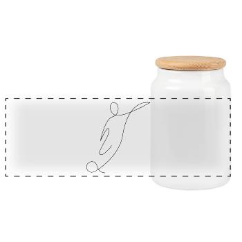 Football one line - Panoramic Cookie Jar with Wooden Lid - white - Front
