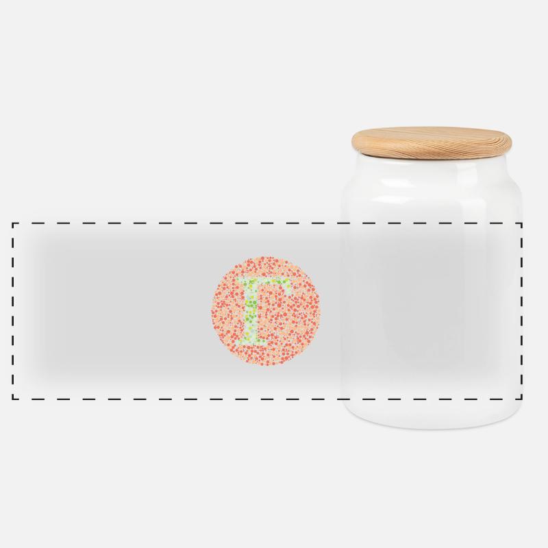 Gamma Eye Test - Boîte à biscuits avec couvercle en bois - blanc