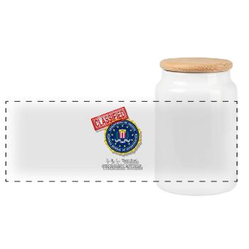 FBI - Panoramic Cookie Jar with Wooden Lid - white - Front