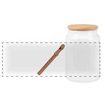 Flûte à bec, flûte de bois, instrument, idée cadeau - Boîte à biscuits avec couvercle en bois - blanc - Devant