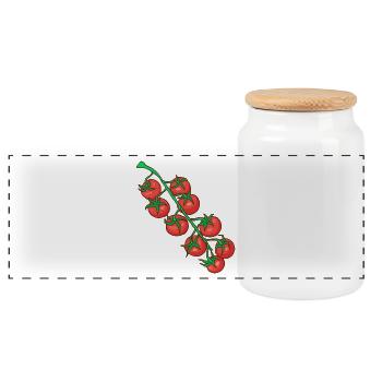 Tomates cocktail Tomates en fête Tomates Paradeiser - Boîte à biscuits avec couvercle en bois - blanc - Devant