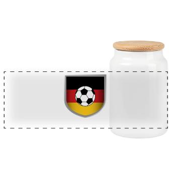 Allemand drapeau allemand Football Team Tor 2018 Coeur - Boîte à biscuits avec couvercle en bois - blanc - Devant