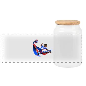 CHEMISE DE FOOTBALL FRANCE - Boîte à biscuits avec couvercle en bois - blanc - Devant