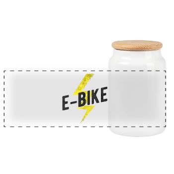 E Bike E-Bike - Panoramic Cookie Jar with Wooden Lid - white - Front