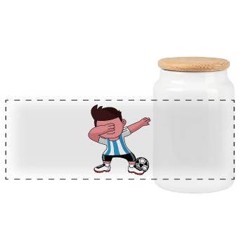 DAB Argentine - Boîte à biscuits avec couvercle en bois - blanc - Devant