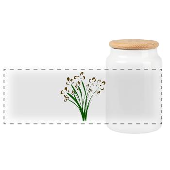 Les bouquets de fleurs - Boîte à biscuits avec couvercle en bois - blanc - Devant