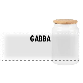 Gabba, Techno, Music, Partying, Partying, Dancing - Panoramic Cookie Jar with Wooden Lid - white - Front