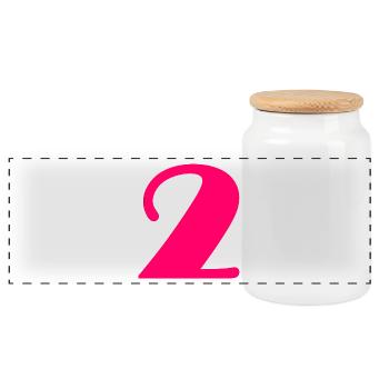 2. 2 YEARS. 2ND ANNIVERSARY. BIRTHDAY 2 YEARS - Panoramic Cookie Jar with Wooden Lid - white - Front