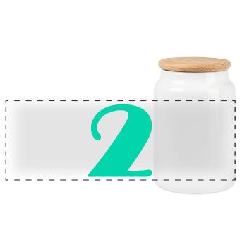 2 ANS. 2e ANNIVERSAIRE. ANNIVERSAIRE 2 ANS. 2 - Boîte à biscuits avec couvercle en bois - blanc - Devant