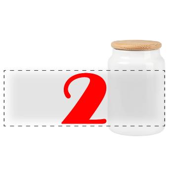 2 YEARS. 2nd ANNIVERSARY. 2 YEAR ANNIVERSARY. 2 - Panoramic Cookie Jar with Wooden Lid - white - Front