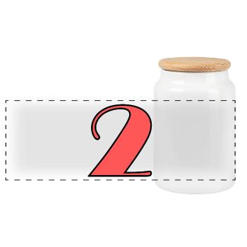 2. 2 YEARS. 2ND ANNIVERSARY. BIRTHDAY 2 YEARS. 2 - Panoramic Cookie Jar with Wooden Lid - white - Front