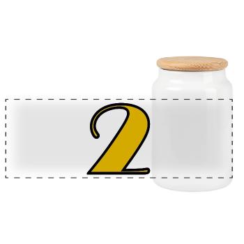 2 YEARS. 2ND ANNIVERSARY. BIRTHDAY 2 YEARS. 2 - Panoramic Cookie Jar with Wooden Lid - white - Front
