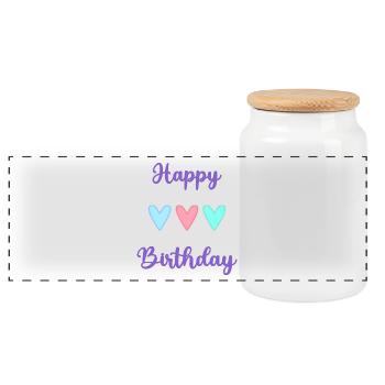 ALLES GUTE ZUM GEBURTSTAG!. ALLES GUTE ZUM GEBURTSTAG!. JAHRESTAG. - Panorama Keksdose mit Holzdeckel - Weiß - Vorne
