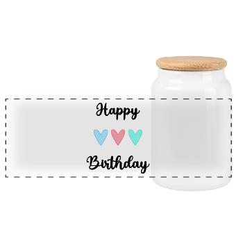 ALLES GUTE ZUM GEBURTSTAG!. ALLES GUTE ZUM GEBURTSTAG!. JAHRESTAG. - Panorama Keksdose mit Holzdeckel - Weiß - Vorne